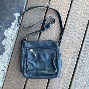 EUC vtg Fossil black crossbody purse vintage leather